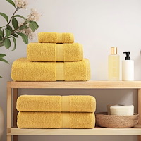 vidaXL Premium gästhanddukar SOLUND 2 st guld 30x30cm 600gsm