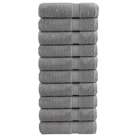 vidaXL Premium badhanddukar SOLUND 10st grå 100x150cm 600gsm