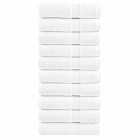 vidaXL Premium badhanddukar SOLUND 10st vit 100x150cm 600gsm