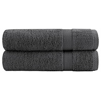 vidaXL Premium badhanddukar SOLUND 2 st antracit 70x140cm 600gsm