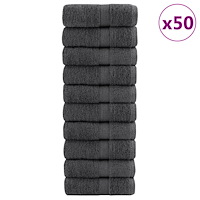 vidaXL Premium gästhanddukar SOLUND 50 st antracit 30x50cm 600gsm