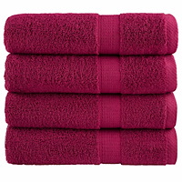 vidaXL Premium badhanddukar SOLUND 4 st vinröd 70x140cm 600gsm