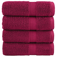 vidaXL Premium gästhanddukar SOLUND 4 st vinröd 30x50cm 600gsm