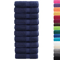 vidaXL Premium gästhanddukar SOLUND 10 st marinblå 30x30cm 600gsm