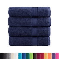 vidaXL Premium badhanddukar SOLUND 4st marinblå 100x150cm 600gsm