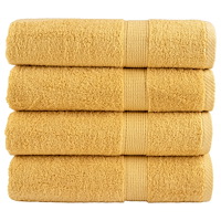 vidaXL Premium badhanddukar SOLUND 4 st guld 70x140cm 600gsm