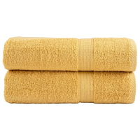 vidaXL Premium badhanddukar SOLUND 2st guld 100x150cm 600gsm