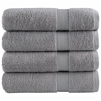 vidaXL Premium badhanddukar SOLUND 4 st grå 70x140cm 600gsm