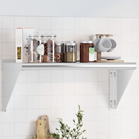vidaXL Vägghylla 75x30x31 cm silver rostfritt stål