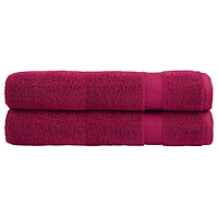 vidaXL Premium handdukar SOLUND 2 st vinröd 100x200cm 600gsm
