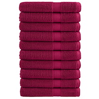 vidaXL Premium handdukar SOLUND 10 st vinröd 100x200cm 600gsm