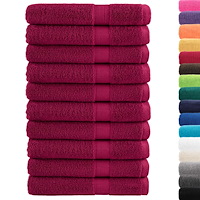 vidaXL Premium handdukar SOLUND 10 st vinröd 100x200cm 600gsm