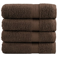 vidaXL Premium badhanddukar SOLUND 4 st brun 70x140cm 600gsm