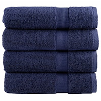 vidaXL Premium badhanddukar SOLUND 4 st marinblå 70x140cm 600gsm