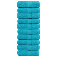 vidaXL Premium gästhanddukar SOLUND 10 st turkos 30x50 cm 600 gsm