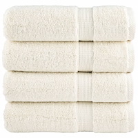 vidaXL Premium handdukar SOLUND 4 st gräddvit 50x100 cm 600 gsm