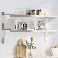 vidaXL Vägghyllor 2 nivåer 100x40x60 cm silver rostfritt stål
