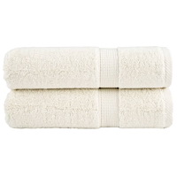 vidaXL Premium badhanddukar SOLUND 2 st gräddvit 70x140 cm 600 gsm
