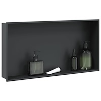 vidaXL Duschnisch matt svart 62x32x9 cm rostfritt stål