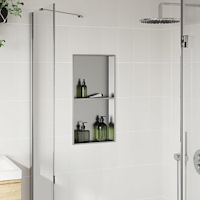 vidaXL Duschnisch borstad silver 32x62x9 cm rostfritt stål