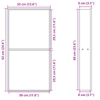 vidaXL Duschnisch borstad silver 32x62x9 cm rostfritt stål