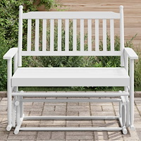 vidaXL Gungbänk vit 118x70x104,5 cm massivt poppelträ