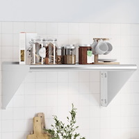 vidaXL Vägghylla 75x45x31 cm silver rostfritt stål