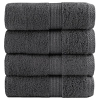 vidaXL Premium gästhanddukar SOLUND 4 st antracit 30x30cm 600gsm