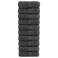 vidaXL Premium gästhanddukar SOLUND 10 st antracit 30x50cm 600gsm