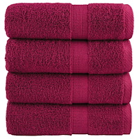 vidaXL Premium gästhanddukar SOLUND 4 st vinröd 30x30cm 600gsm
