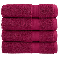 vidaXL Premium handdukar SOLUND 4st vinröd 50x100cm 600gsm