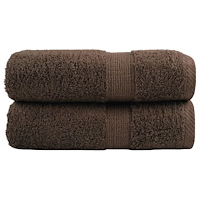 vidaXL Premium gästhanddukar SOLUND 2 st brun 30x30cm 600gsm