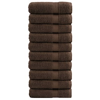 vidaXL Premium badhanddukar SOLUND 10 st brun 70x140cm 600gsm