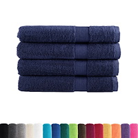 vidaXL Premium bastuhanddukar SOLUND 4 st marinblå 80x200cm 600gsm