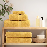 vidaXL Premium bastuhanddukar SOLUND 10 st guld 80x200cm 600gsm