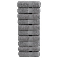 vidaXL Premium gästhanddukar SOLUND 10 st grå 30x30cm 600gsm