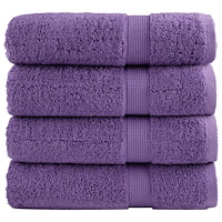 vidaXL Premium badhanddukar SOLUND 4 st lila 70x140 cm 600 gsm