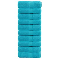 vidaXL Premium gästhanddukar SOLUND 10 st turkos 30x30 cm 600 gsm