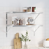 vidaXL Vägghyllor 2 st 75x40x3 cm silver rostfritt stål