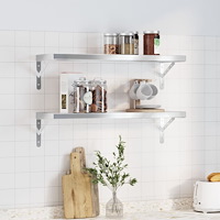 vidaXL Vägghyllor 2 st 75x23,5x3 cm silver rostfritt stål