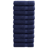 vidaXL Premium badhanddukar SOLUND 10st marinblå 100x150cm 600gsm