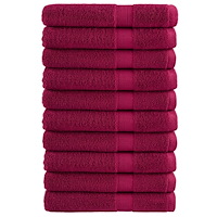 vidaXL Premium bastuhanddukar SOLUND 10 st vinröd 80x200cm 600gsm