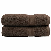 vidaXL Premium badhanddukar SOLUND 2st brun 70x140cm 600gsm