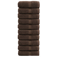 vidaXL Premium gästhanddukar SOLUND 10 st brun 30x30cm 600gsm