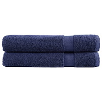 vidaXL Premium handdukar SOLUND 2 st marinblå 100x200cm 600gsm