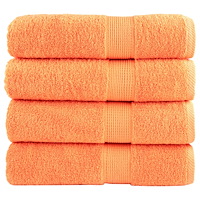 vidaXL Premium badhanddukar SOLUND 4 st orange 70x140 cm 600 gsm