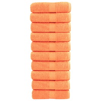 vidaXL Premium gästhanddukar SOLUND 10 st orange 30x50 cm 600 gsm