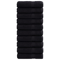 vidaXL Premium badhanddukar SOLUND 10 st svart 70x140 cm 600 gsm