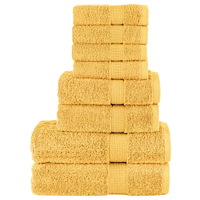 vidaXL Premium handdukar 8 st SOLUND guld 600 gsm