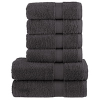 vidaXL Premium handdukar 6 st SOLUND antracit 600 gsm